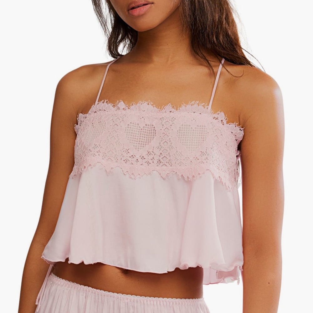 Free People sweet love Pajama crop top